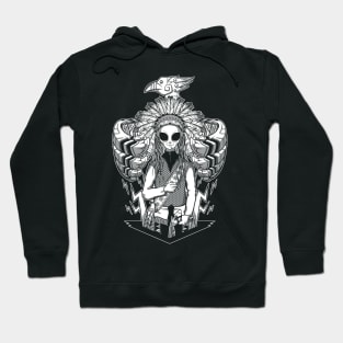 The alien Sitting Bull - Black version Hoodie